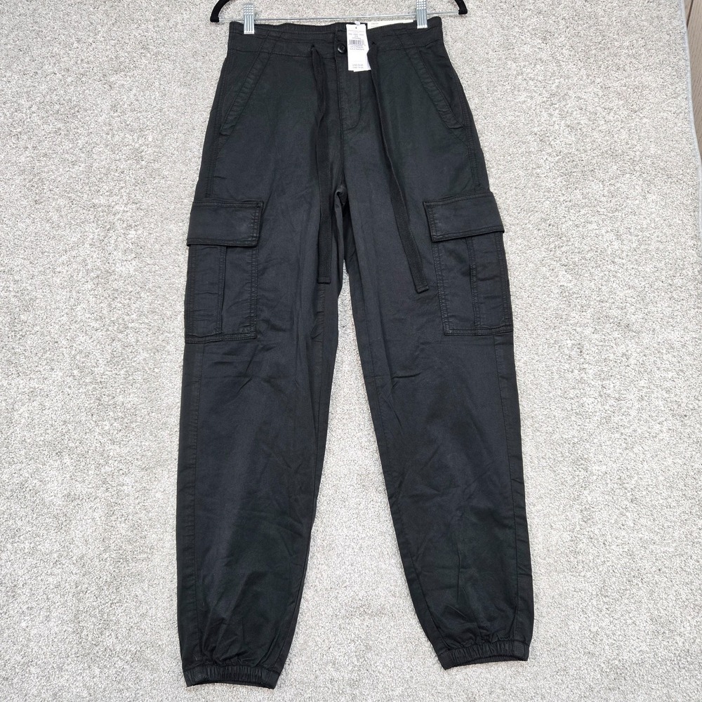 American Eagle Baggy Jogger Cargo Pants Women's 2 (27Wx29L) Black Stretch NEW - Picture 1 of 11